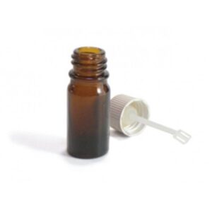 BOTELLA VIDRIO 6 c.c. CON TAPON ROSCA HERMETICO PARA AGUA DE TOQU