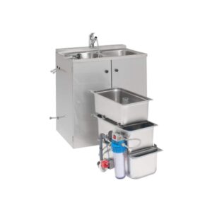 LAVAMANOS 2 SENOS ACERO INOX.  220 V