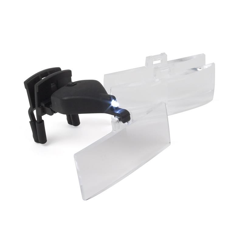 LUPAS BINOCULARES CON PINZA 3 LENTES 1,5x- 2,5x - 3,5x LUZ LED